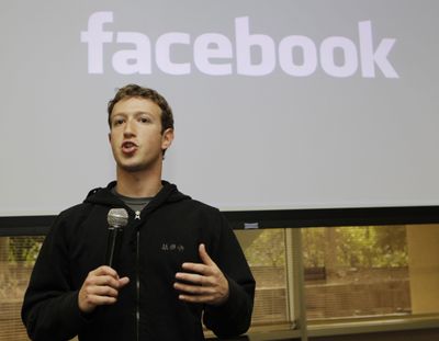 Facebook CEO Mark Zuckerberg talks about the social network site’s new privacy settings in Palo Alto, Calif., Wednesday. (Associated Press)