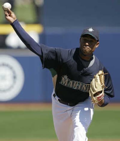 
Associated Press Miguel Batista, a 16-game winner last season, is the No. 5 starter in the Seattle Mariners' loaded rotation.
 (Associated Press / The Spokesman-Review)