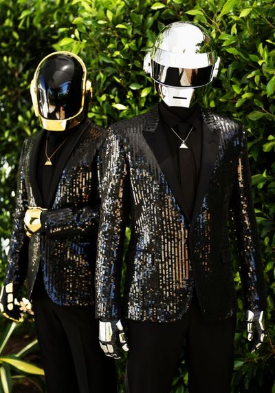 Thomas Bangalter, right, and Guy-Manuel de Homem-Christo, from the music group Daft Punk. (Associated Press)