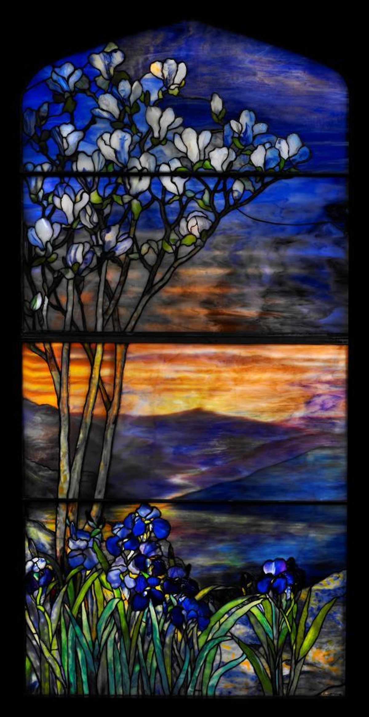 River of Life Window, 1900-10, leaded glass.  (The Richard H. Driehaus Museum)