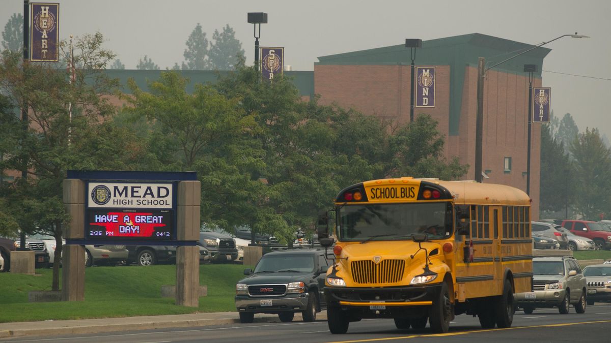 Mead High School on Thursday, Sept. 7, 2017 as the school day ends. . (Tyler Tjomsland / The Spokesman-Review)