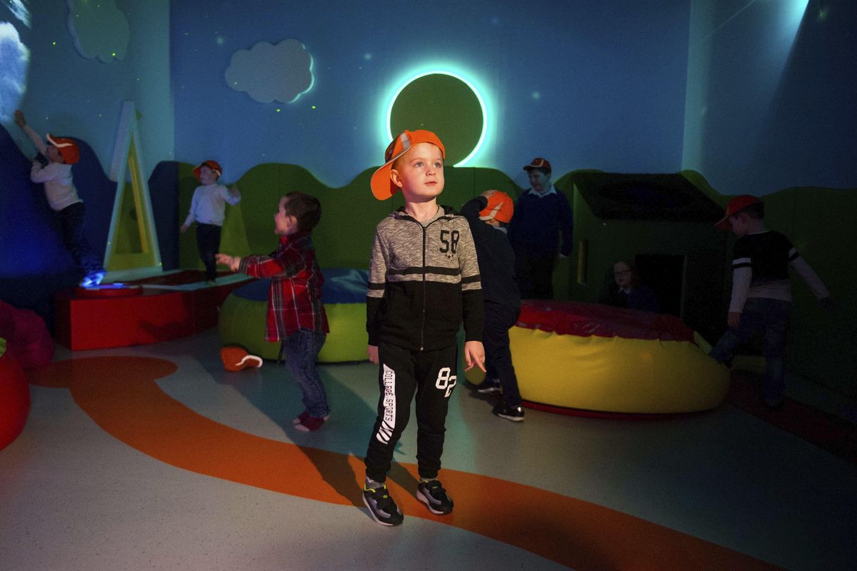 Ryan Cunningham uses the Sensory Room at Shannon Airport in Shannon, Ireland. Shannon is one of several airports offering quiet rooms for travelers on the autism spectrum. (Diarmuid Greene / AP)