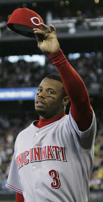 
Cincinnati's Ken Griffey Jr. tips his cap to fans as he leaves the field after the eighth inning.Associated Press
 (Associated Press / The Spokesman-Review)