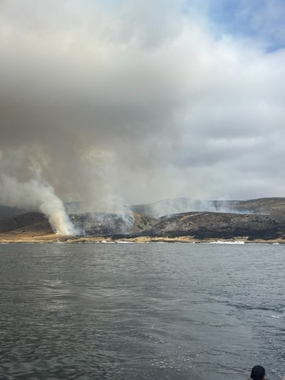 A wildfire on California’s Santa Rosa Island has grown to more than 10,000 acres.  (U.S. Coast Guard/TNS/TNS)