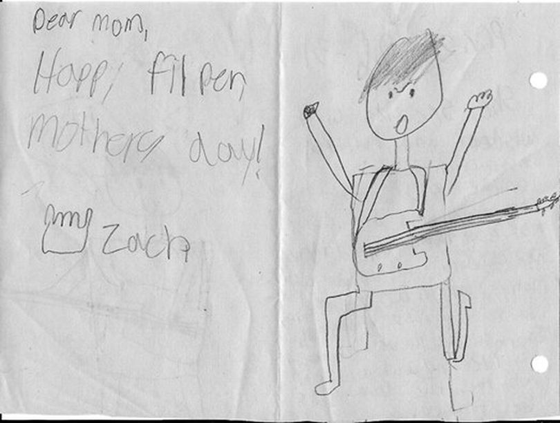 On her Facebook page, Cindy Hval posted this drawing by her son, Zach, then about 8 or 9, from Mother's Day Past. Cindy writes: 
