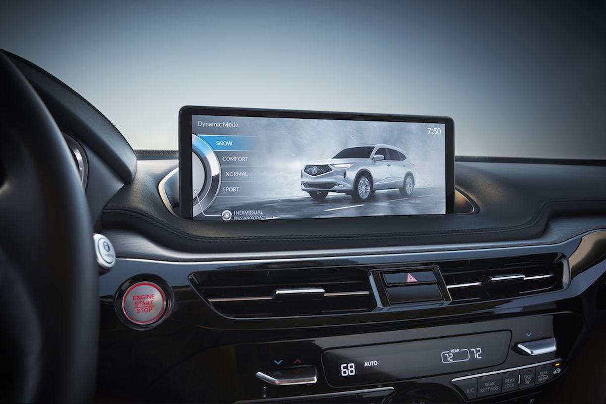The display is not a touchscreen. Instead, Acura uses a console-mounted touchpad. It’s tricky to learn but quick and effective once mastered. (Acura)