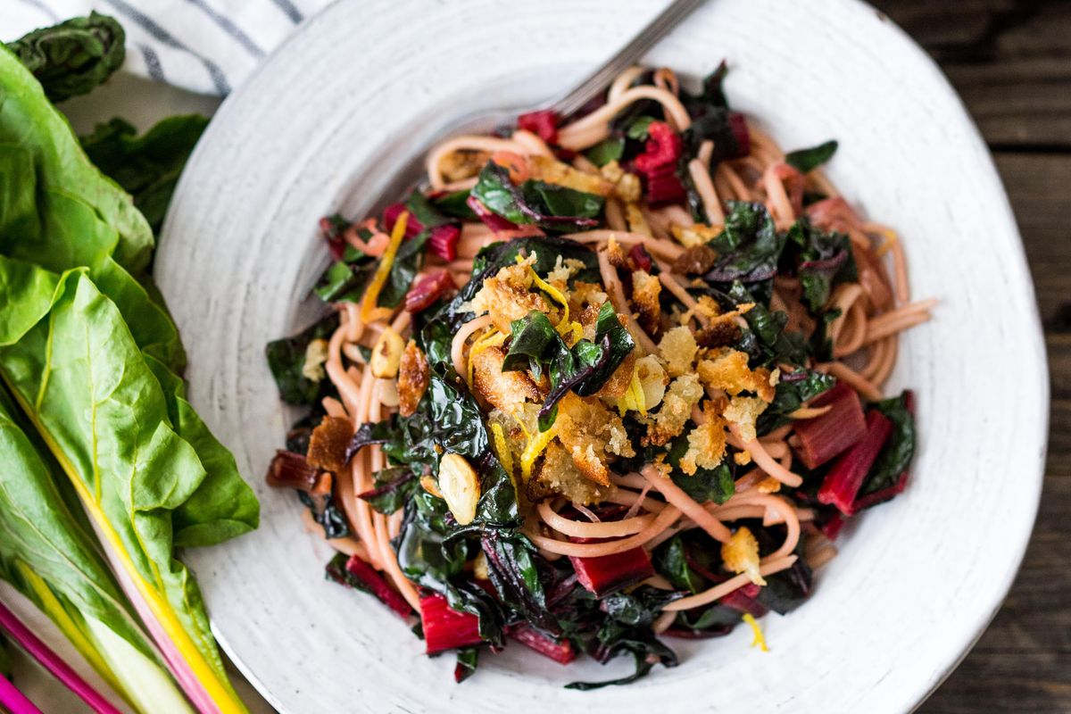 Use chard in this stunning pasta dish with lemon and garlic. (Sylvia Fountaine)