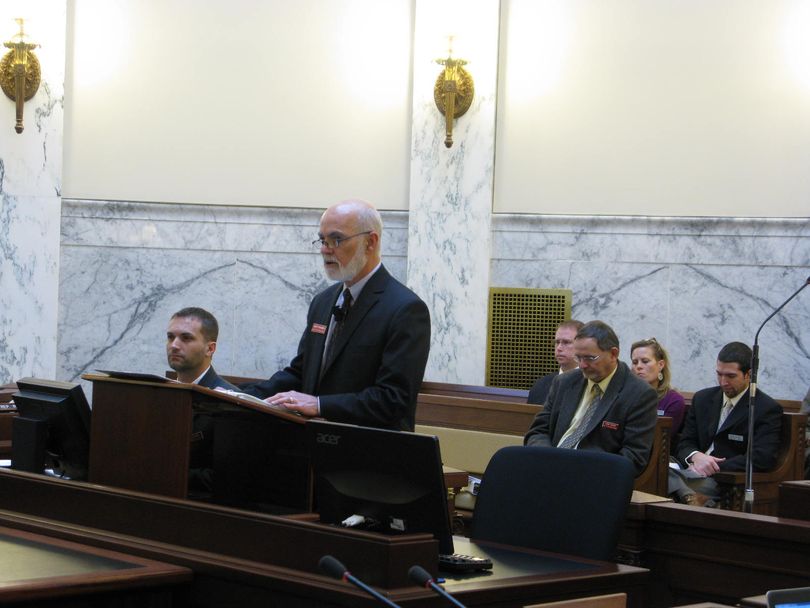 Idaho DEQ Director Curt Fransen makes his budget presentation to lawmakers on Wednesday (Betsy Russell)