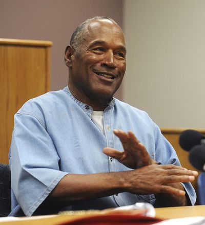 In this July 20, 2017 file photo, former NFL football star O.J. Simpson attends his parole hearing at the Lovelock Correctional Center in Lovelock, Nev. Fox TV will air an O.J. Simpson special including an unseen 2006 interview in which he theorizes about what happened the night his ex-wife was murdered. The two-hour special, with the provocative title “O.J. Simpson: The Lost Confession?” will air 8 p.m. Sunday, March 11, 2018, on FOX. Soledad O’Brien is the host. (Jason Bean / Associated Press)