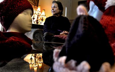 “It doesn’t take that much time, effort or money to help someone in need,“ said Jeanne McDermott about the items she knits.  (Kathy Plonka / The Spokesman-Review)