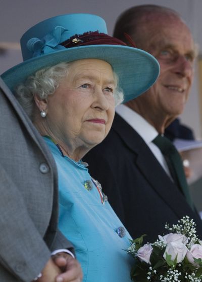 Queen Elizabeth and Prince Philip  at the races in Toronto on Sunday.  (Associated Press)