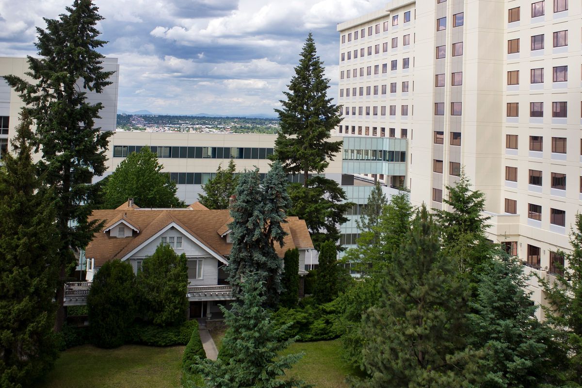 When owners of Mary’s Place refused to sell, Sacred Heart Medical Center was built around the house. COLIN MULVANY colinm@spokesman.com  (COLIN MULVANY)