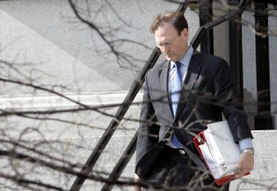 
Samuel Alito walks on the White House grounds Tuesday after watching the vote on his nomination to the Supreme Court. 
 (Associated Press / The Spokesman-Review)