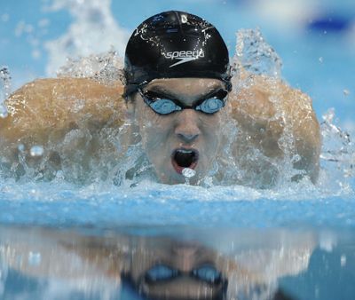 U.S. swimmer Michael Phelps has his sights set on breaking Mark Spitz’s record of seven gold medals.  (Associated Press / The Spokesman-Review)