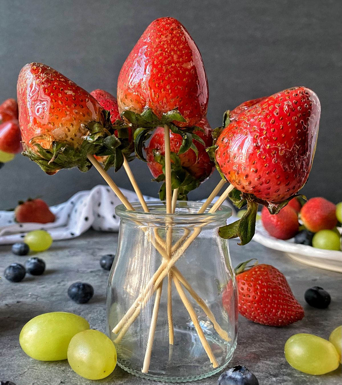 Tanghulu is a popular treat in Asia that can be made with a variety of fruits.  (Audrey Alfaro/For The Spokesman-Review)