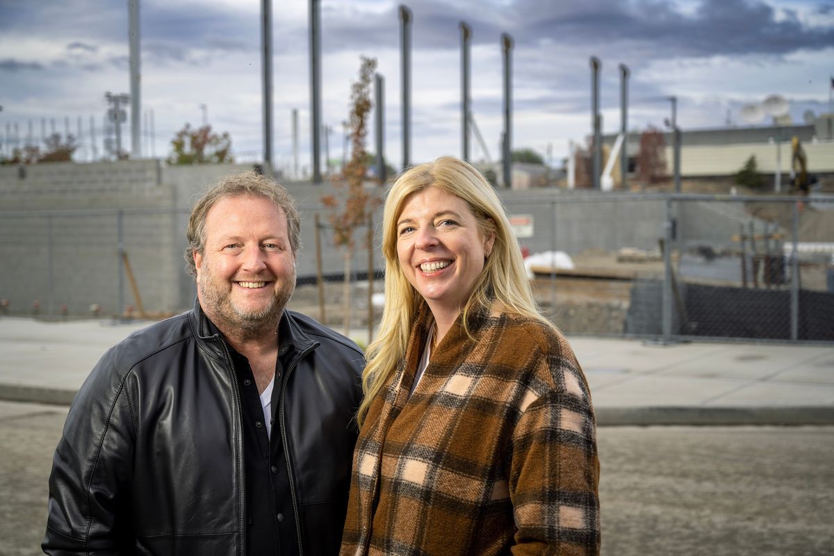 Ryan and Katie Harnetiaux are co-owners of the men’s and women’s pro soccer teams that will begin play next year at ONE Spokane Stadium.  (COLIN MULVANY/THE SPOKESMAN-REVIEW)