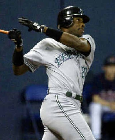 Fred McGriff of the Tampa Bay Devil Rays at Spring Training at the
