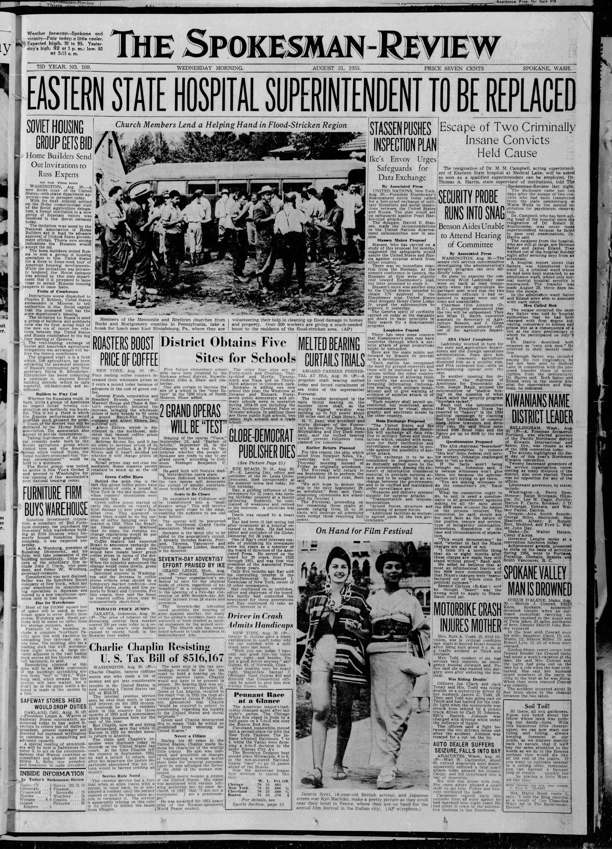 Historical Spokesman Front Page for Sept. 6, 2021 The SpokesmanReview