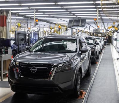 Completed vehicles are inspected at Nissan’s Smyrna plant Wednesday, June 18, 2025.  (Alan Poizner/For The Tennessean)