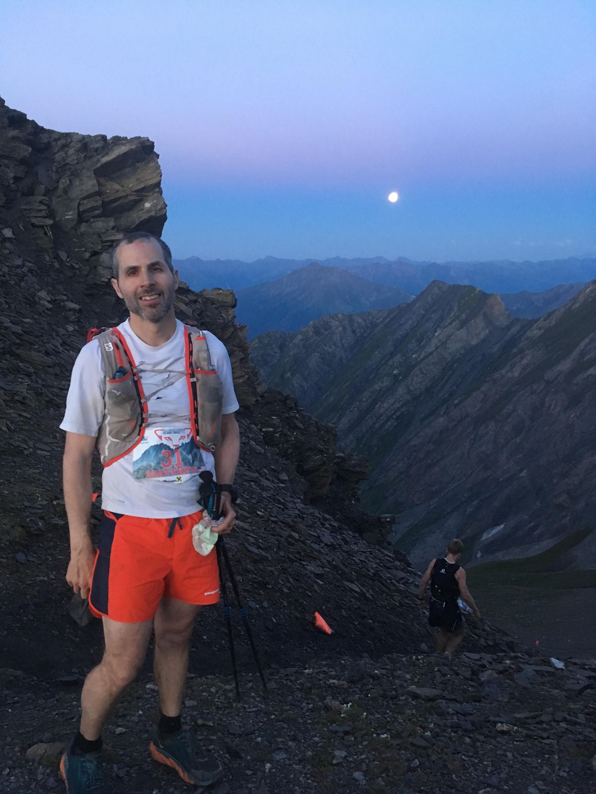 Matt Zuchetto poses for a photo during a ultra-race in the Alps. (Courtesy)