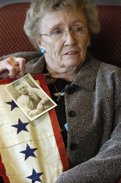 
Beatrice Hansen, 78, learned new details of the death of her brother John Lynn Boomer during Department of Defense POW/MIA gathering at the downtown Spokane Double Tree Hotel on Saturday. Boomer was a bombardier aboard a B-17F bomber that disappeared during a mission over the English Channel on Nov. 23, 1942. 
 (Dan Pelle / The Spokesman-Review)