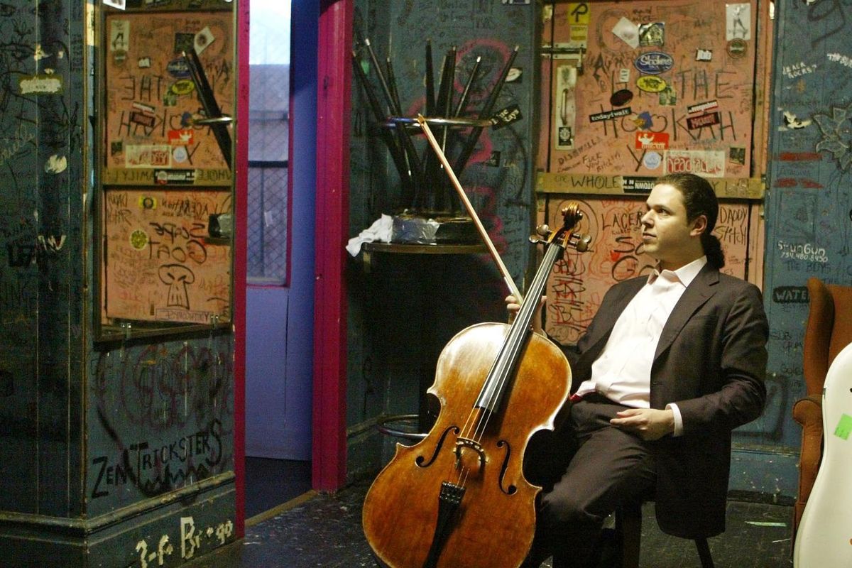 Israeli-born classical cellist Matt Haimovitz is shown in 2004 before a performance in Ann Arbor, Mich.