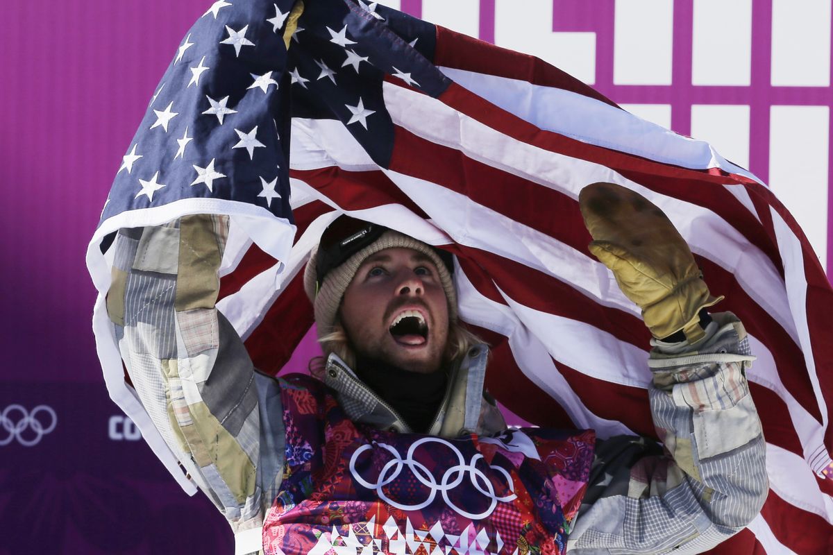 Kotsenburg celebrates after clinching the slopestyle gold medal. (Associated Press)