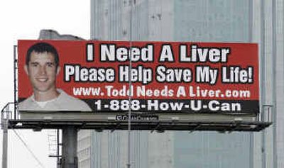 
This is one of two billboards asking for help that liver cancer patient Todd Krampitz bought along a Houston highway. He also posted his plea on a Web site. Krampitz received a new liver after the advertising blitz. 
 (Associated Press / The Spokesman-Review)