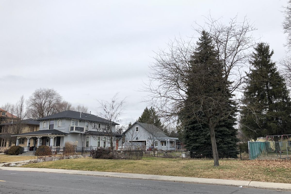 An 1890 home, at left, moved to the site in 2002, sits at the site of the old St. Luke’s Hospital on Summit Boulevard, shown Thursday, Feb. 1, 2018. The building was torn down in 1971 after the hospital moved to a new building at 711 S. Cowley on the South Hill. (Jesse Tinsley / The Spokesman-Review)