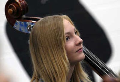 
Canfield Middle School eighth-grader Kaylee Wood is a musician who plays bass, cello, saxophone and piano. 
 (Kathy Plonka / The Spokesman-Review)