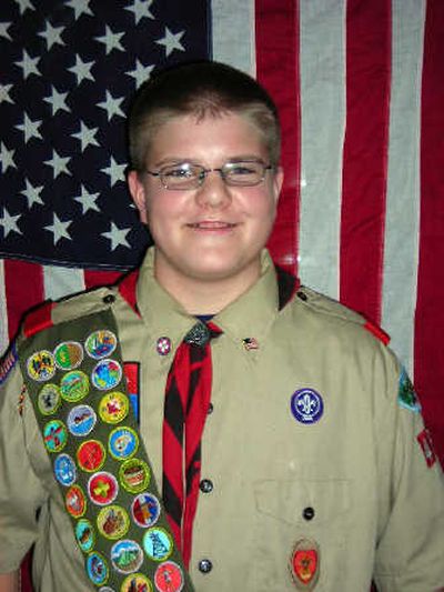 
Tanner Goodhue from Boy Scout Troop 490 will be an Eagle Scout in a couple of weeks. Goodhue is 14, much younger than the average age of Eagle Scout recipients, which is 17. He is an eighth-grader at Mountain View Middle School.
 (JENNIFER LARUE / The Spokesman-Review)