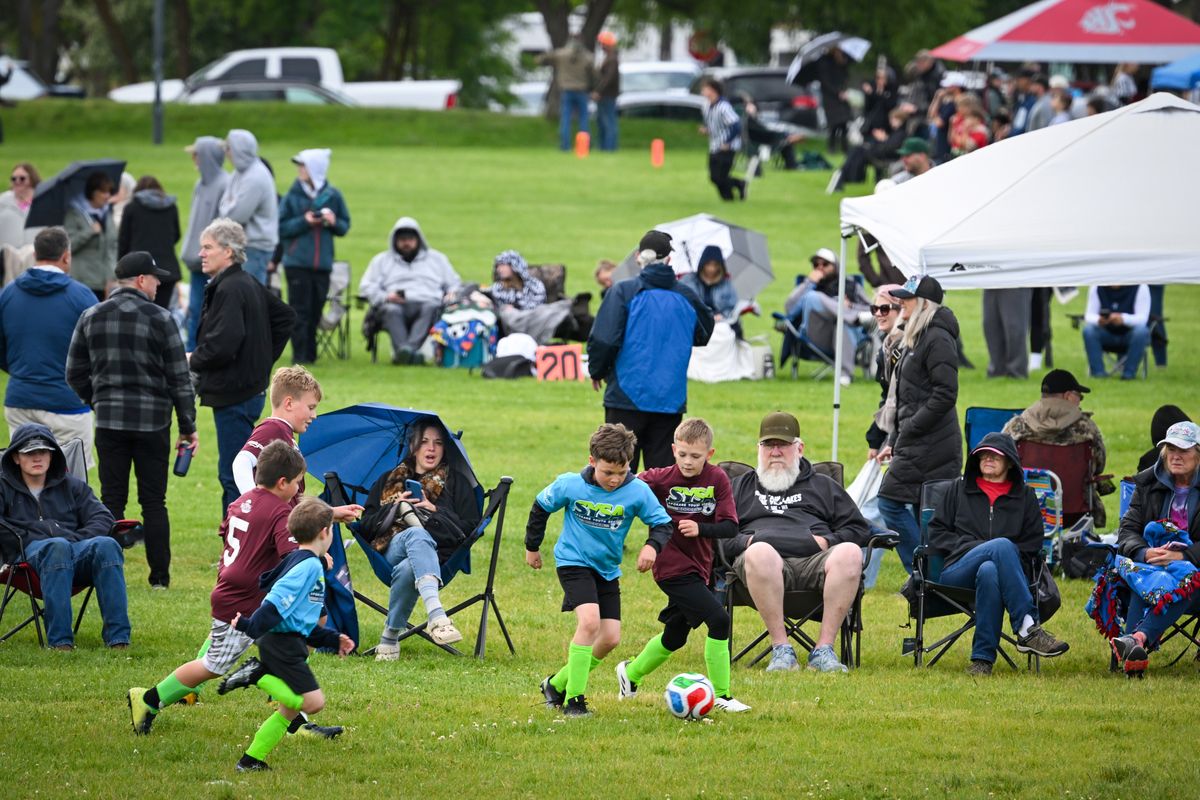 Soccer, organized by the Spokane Youth Sports Association, recently drew hundreds of competitors and their families to Andrew Rypien Field in north Spokane.  (Jesse Tinsley/THE SPOKESMAN-REVIEW)