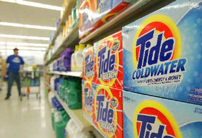 
Boxes of Procter & Gamble Co.'s Tide laundry detergent line the shelves of a Little Rock, Ark., Wal-Mart store. 
 (Associated Press / The Spokesman-Review)