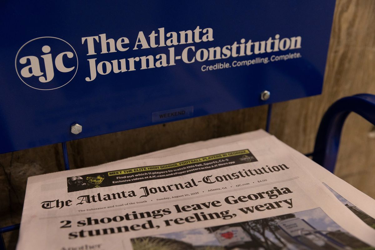 Copies of the print edition of the Atlanta Journal-Constitution, at the newspaper’s office in Atlanta on Aug. 11, 2025. The Journal-Constitution, which has published in print since 1868, will stop its print edition at the end of 2025, and divert all of its resources into the digital news operation. (Kendrick Brinson/The New York Times) (KENDRICK BRINSON)