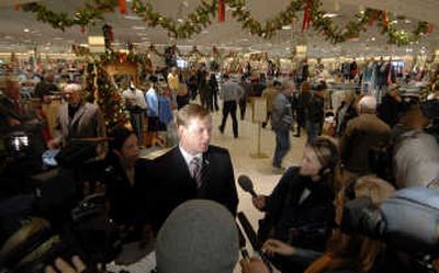 
Store President Jim von Maur speaks to reporters  at the reopening of the Von Maur department store Thursday at6 Westroads Mall.Associated Press
 (Associated Press / The Spokesman-Review)
