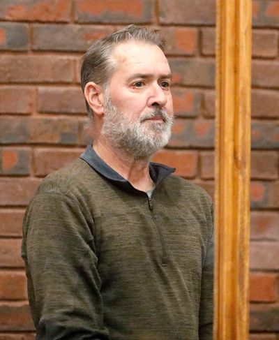 Bradley Rein, 53 of Hingham is arraigned in Hingham District court as a result of a crash at the Apple Store in Hingham that resulted in a death and 19 injuries on Tuesday. (Greg Derr/Pool/Patriot Ledger/TNS)