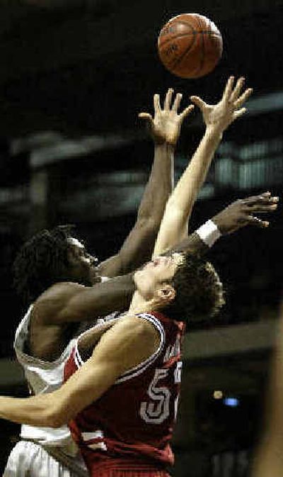Washington State looks for a strong effort today to match Friday's game, when Jeff Varem, left, helped the Cougs fly over Stanford.
(Associated Press / The Spokesman-Review)