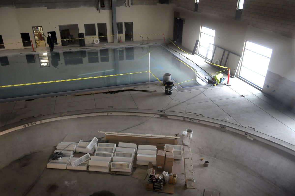 One of the three pools at the new downtown Y in Spokane, Wash. is filled and being checked for problems Wednesday, January 14, 2009.  This is one of three new Y projects in the area.  CHRISTOPHER ANDERSON The Spokesman-Review (Christopher Anderson / The Spokesman-Review)