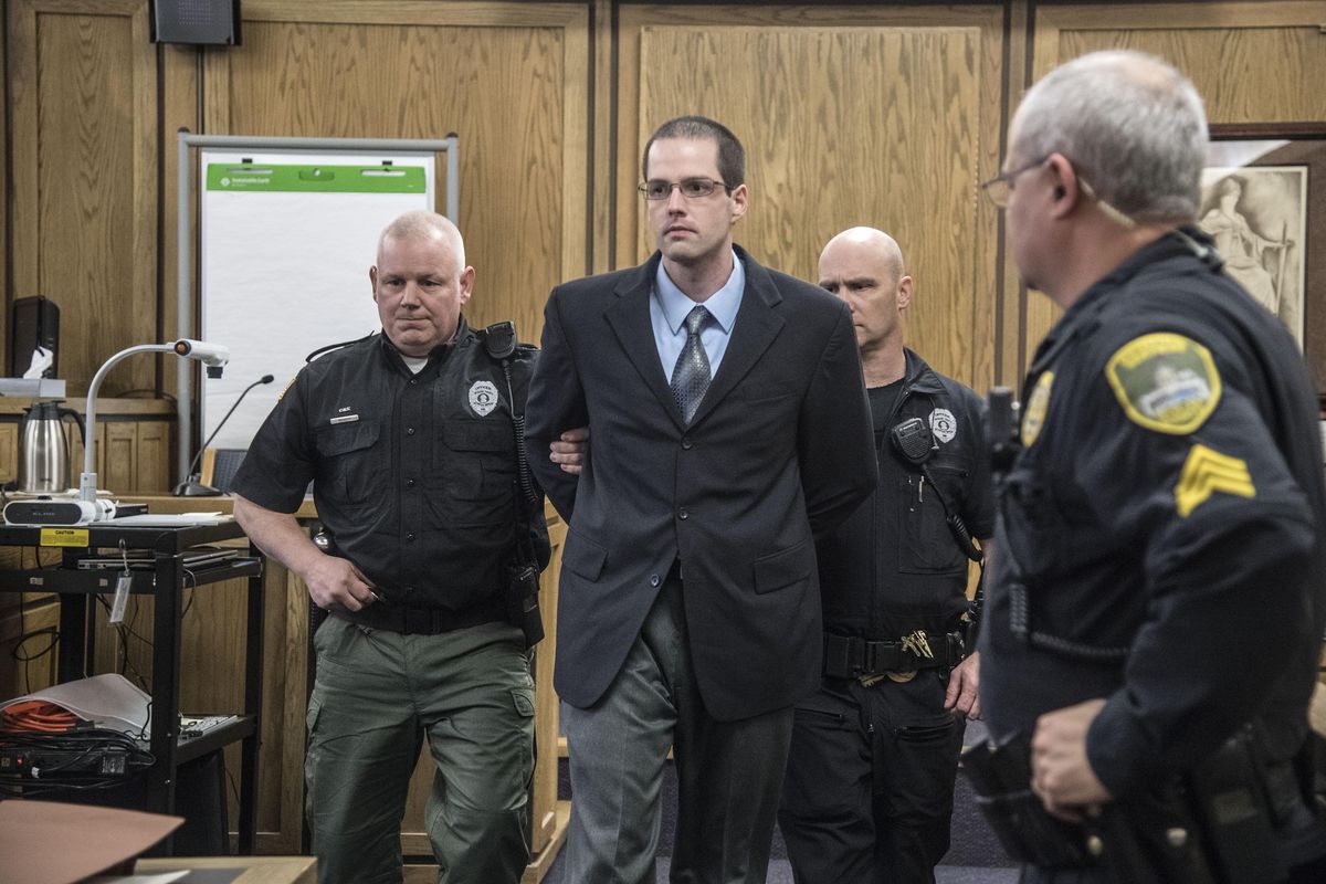 Roy Murry enters the courtroom Wednesday, Dec. 14, 2016, to hear the verdict in the triple murder of  his ex-wife’s family. The jury returned a verdict of guilty on all charges. (Dan Pelle / The Spokesman-Review)