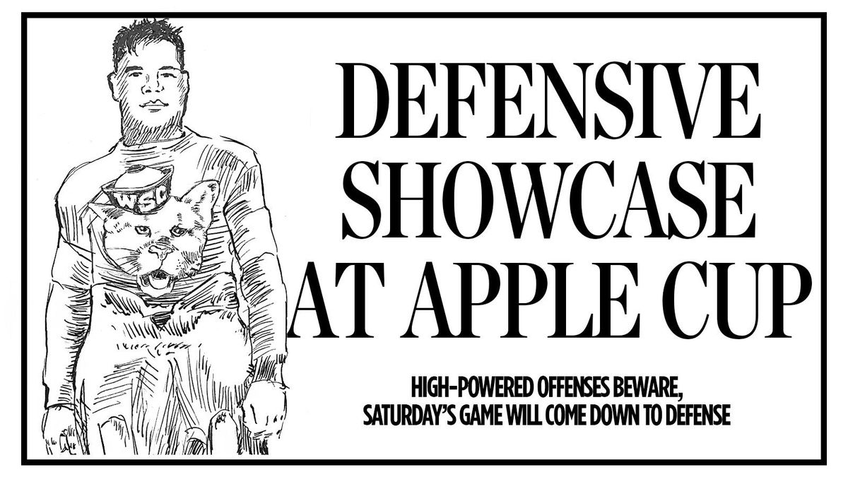 Hercules Mata’afa and the Washington State defense will try and slow down the Washington offense during Saturday’s Apple Cup. (Molly Quinn / The Spokesman-Review)