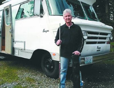 
Pool player James Weaver of Port Townsend, Wash., travels to his BCA tournaments in his classic 1972 Krager motor home.
 (Photo courtesy of James Weaver / The Spokesman-Review)