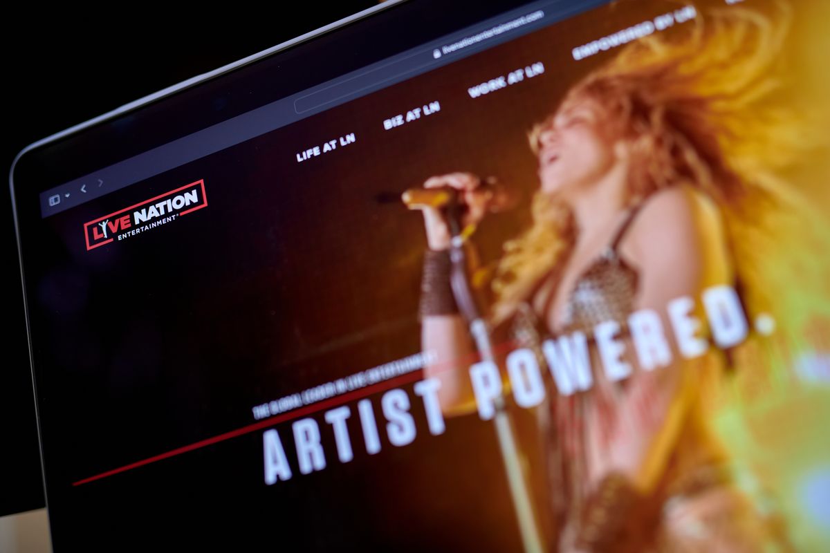 The Live Nation website.   (Gabby Jones/Bloomberg)