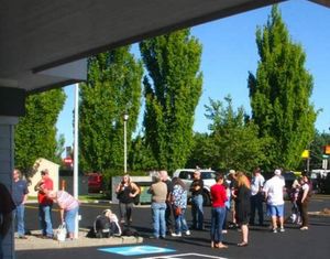 Lines of people waiting to be served at Kootenai County's driver's license and Department of Motor Vehicles offices have become common in recent years.This line formed outside the county's newly renovated DMV office in Post Falls last month on the first day it opened. (Brian Walker/Coeur d'Alene Press)