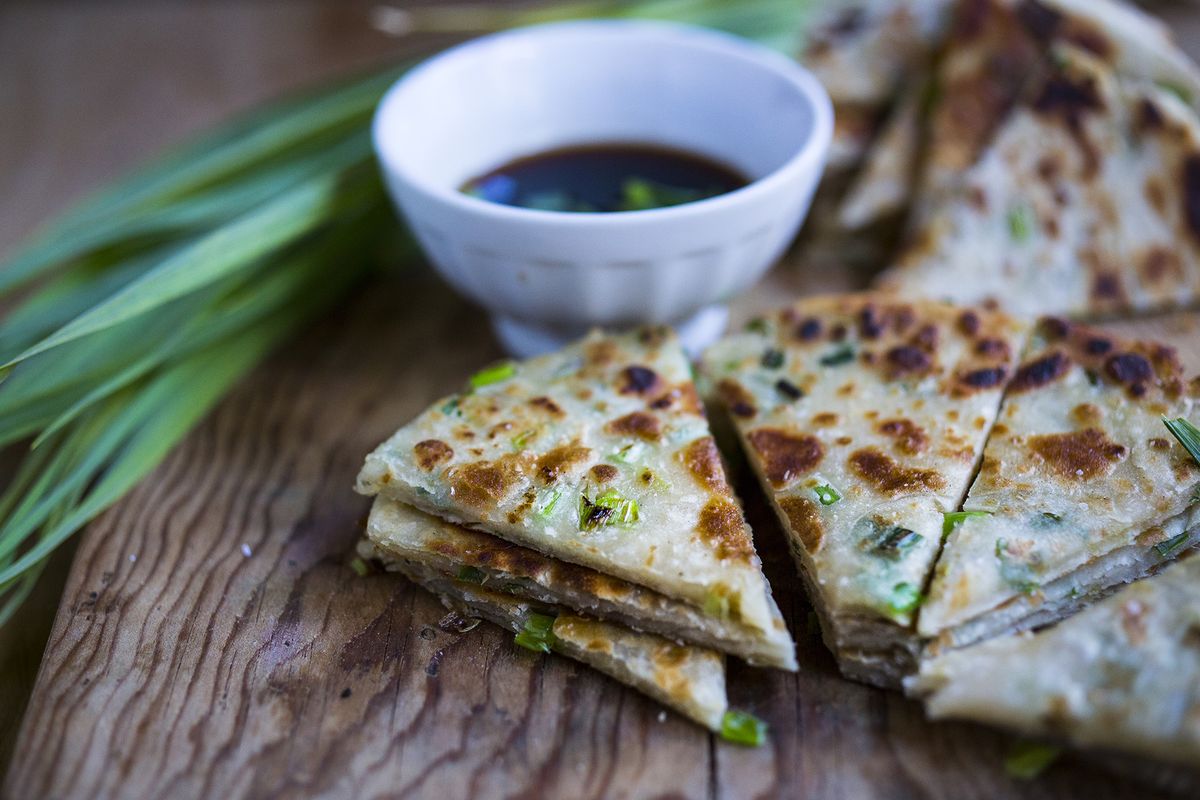 A new favorite allium to hit local farmers market is green garlic, which is highlighted in Green Garlic Pancakes.  (PHOTOS BY SYLVIA FOUNTAINE)