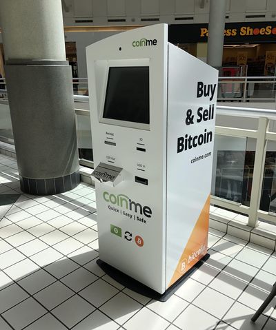 CoinMe has placed a bitcoin ATM in the Spokane Valley Mall, shown Tuesday, June 12, 2018. With the machine, a customer can exchange dollars for bitcoins and vice versa. (Jesse Tinsley / The Spokesman-Review)