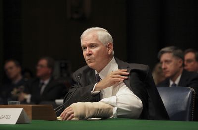 Defense Secretary Robert Gates testifies about strains on the Pentagon’s budget during an a appearance before the Senate Armed Services Committee in Washington on Tuesday.  (Associated Press / The Spokesman-Review)