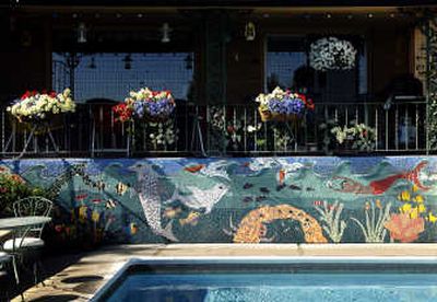 
Jan Taylor created a tile mosaic last summer along the pool at her North Side home in Spokane.
 (Photos by Jed Conklin/ / The Spokesman-Review)