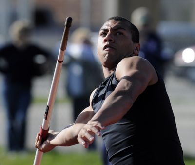 Lewis and Clark's Levi Taylor placed fourth in the javelin at the state meet last season. (Jesse Tinsley / The Spokesman-Review)