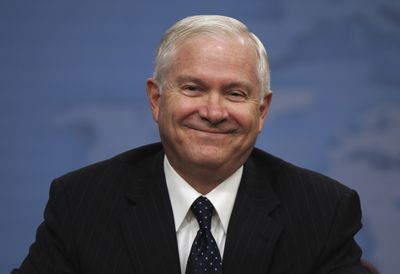 Defense Secretary Robert Gates reacts during a press briefing at the Pentagon in Washington on Tuesday.  (Associated Press / The Spokesman-Review)
