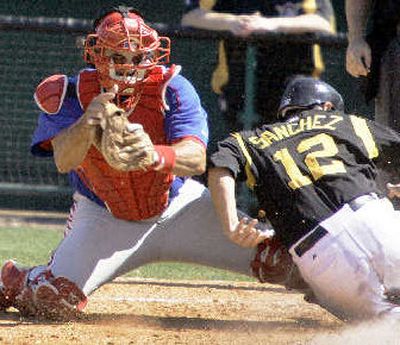 
The Yankees acquired catcher Sal Fasano, left, from the Phillies. 
 (Associated Press / The Spokesman-Review)